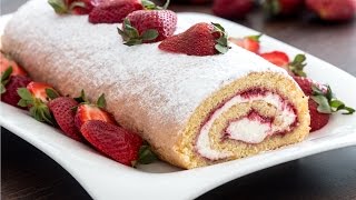 Strawberry Swiss Roll Recipe [upl. by Eelsel]