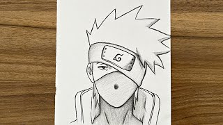 how to draw Kakashi Hatake  How to draw anime step by step  Easy drawing ideas for beginners [upl. by Tamah]