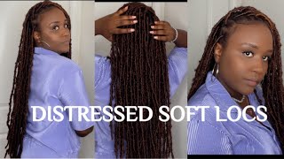 DISTRESSED KNOTLESS SOFT LOCS  EASY METHOD  DIY [upl. by Alial771]