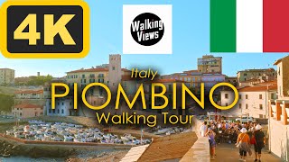 Piombino  Tuscany  Italy  Walking Tour  4K 60fps video with Captions CC [upl. by Ruscher]