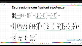 Espressioni con potenze e frazioni  12 [upl. by Leshia]