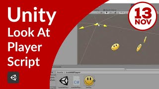 How to make any object looking at and facing towards the player in Unity [upl. by Weisbrodt]