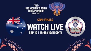 Australia v Chinese Taipei  Full Basketball Game  FIBA U18 Womens Asian Championship 2022  Div A [upl. by Cupo]