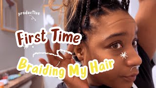 VLOG First Time Braiding My Hair Cooking amp Relaxing [upl. by Aloysia]