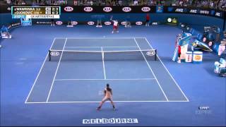 Wawrinka vs Djokovic Australian Open 2014 amazing break point [upl. by Nonnaer]