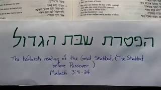 Shabbat haGadol Haftorah  Mal 3424 [upl. by Ameehsat80]