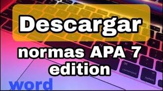 Descarga la norma APA 7 edición en Word paso a paso [upl. by Aicinod]