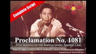 AF001 Proclamation No 1081 Complete Script [upl. by Nnairam]