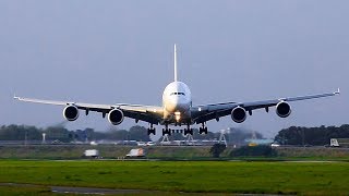 A380 Emirates EXTREME Crosswind landing [upl. by Attenauqa375]