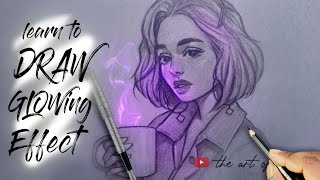 How to draw Glowing effect  Glowing effect drawing step by step tutorial [upl. by Chinua418]