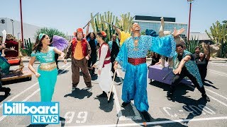 James Corden Will Smith amp ‘Aladdin’ Cast Perform ‘Crosswalk The Musical’  Billboard News [upl. by Adnana507]