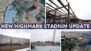 WOW AMAZING New Highmark Stadium Construction Update Structural Steel Installations Foundations [upl. by Mannie261]