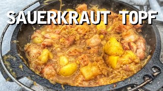 LECKER Kassler Sauerkraut EINTOPF aus dem DUTCH OVEN  deutsches BBQVideo  0815BBQ [upl. by Dieterich]