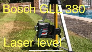 Bosch GLL380CG laser level outside on sunny day LR7 receiver [upl. by Alleira990]