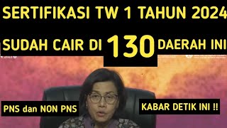 SERTIFIKASI TRIWULAN 1 TAHUN 2024 SUDAH CAIR DI 130 DAERAH INI TPG TW 1 2024 [upl. by Anirak607]