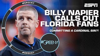 A CARDINAL SIN 👀 Greeny RIPS Billy Napier for criticizing Florida fans  Greeny [upl. by Nosro]