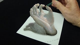 How To Draw A Incredible 3d Hand Illusion [upl. by Adhamh290]