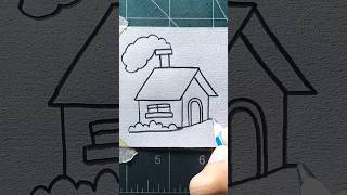 How to draw a house [upl. by Aleuname]