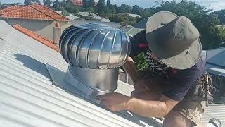 Installing spinning vent to a metal roof [upl. by Ocsisnarf750]