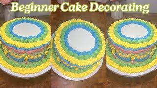 Colourful Vintage Style Cake Decorating  Fun and Easy Design for Beginners [upl. by Lelah489]