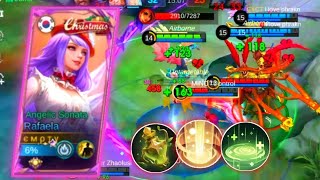 RAFAELA BEST HEALER WITH BEST BUILD 2024 🗿🥲 RAFAELA EPIC SKIN GAMEPLAY MLBB [upl. by Teews]