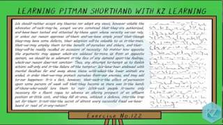 Pitman Shorthand  Exercise No122 Dictation 70 WPM  KZ Learning [upl. by Eimmak]