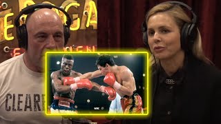 Joe Rogan reacts to Disturbing Meldrick Taylor CTE footage [upl. by Oirretno]