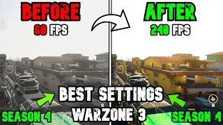 BEST PC Settings for Warzone 3 SEASON 4 Optimize FPS amp Visibility [upl. by Secilu701]