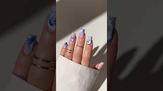 Marble Nails 💙 marblenails nailtutorial paznokcie manicure uñas unhas [upl. by Ecinwahs]