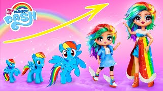 Rainbow Dash Tumbuh Besar Dan Menjadi Manusia 30 Kreasi Boneka LOL OMG [upl. by Ijat]