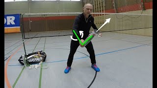 Badminton Unterarmrotation  Methode zum Erlernen der Bewegung [upl. by Daj]