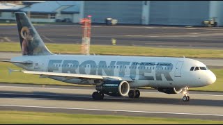 Frontier Airlines Airbus A320214 N202FR takeoff from PDX [upl. by Llemej]