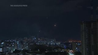 Israels Iron Dome intercepts rockets fired during heavy barrage from Gaza Strip [upl. by Phaidra]