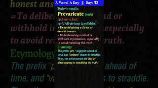 Prevaricate  Meaning Etymology Usage  English Word Meaning vocabulary improvevocabulary [upl. by Ailemap]