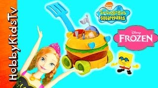 FROZEN Anna Opens SpongeBob Krabby PATTY WAGON by HobbyKidsTV [upl. by Malkin55]