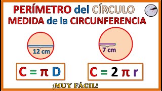 PERÍMETRO del CÍRCULO o LONGITUD de la CIRCUNFERENCIA  Super fácil  Parte 2 [upl. by Anihsat285]