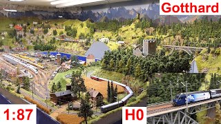 H0ModellbahnTraumAnlage Schweizer Berge Märklin 187 – GotthardBahnStrecke Erstfeld Wassen [upl. by Oicapot216]