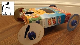 Cereal Box Rubber Band Powered Car [upl. by Ariait]