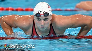 Katie Ledecky eyeing NINTH gold medal after strong 800m freestyle heat  Paris Olympics  NBC Sports [upl. by Ellekim]