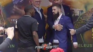 TEVIN FARMER AND JONO CARROLL ALMOST GET INTO IT DURING FACE OFF IN PHILLY [upl. by Elbertina358]