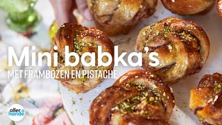 Minibabka met frambozen en pistache maken  Recept  Allerhande [upl. by Innad]