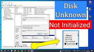 Hard disk is not showing in my computer  Hard disk is not Initialized  Disk 2 is Unknown in urdu [upl. by Anohr]