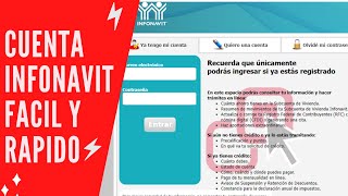 MI CUENTA INFONAVIT 2021 ¿Como me registro en mi cuenta infonavit [upl. by Drol]