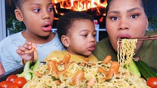 KOREAN NOODLES OCTOPUS SAUSAGES MUKBANG [upl. by Kinney]