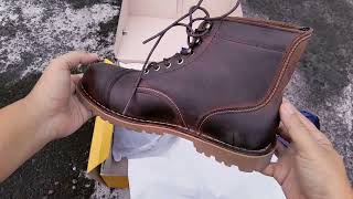 unboxing sepatu Boots Luthor Aztec Tan by kokufootwear [upl. by Derwon]