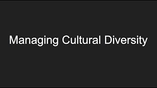 Managing cultural diversity [upl. by Nawad947]