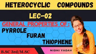 Aromaticity Reactivity Resonating structures of pyrrole ThiopheneFuran [upl. by Aileon]