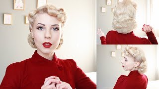 Vintage 1940s Hair Tutorial With Hair Net Or Snood [upl. by Weingartner]