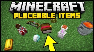 Minecraft PLACEABLE ITEMS MOD Mod Showcase [upl. by Idnar]