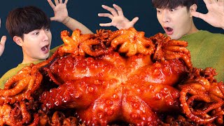 MUKBANG ASMRㅣExcellent Spicy Octopus  Webfoot Octopus Eat🐙Korean Seafood 후니 Hoony Eating Sound [upl. by Sherborne]